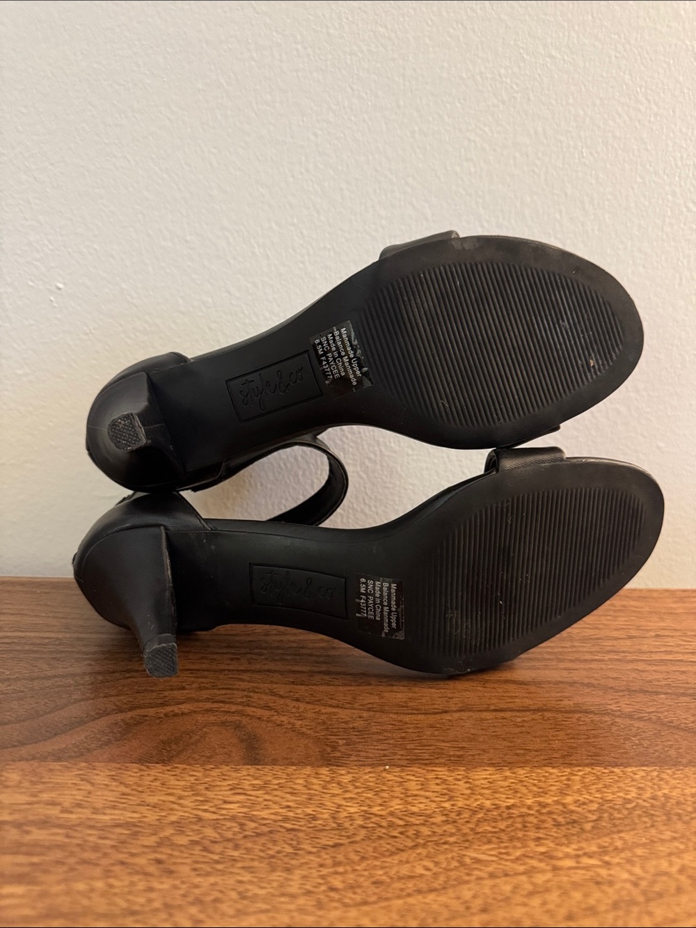 Style & Co. Black Ankle-Strap Heeled Sandals - Picture 2 of 3